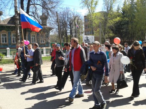 Работники Учреждения в торжественном шествии г. Лысково Нижегородская область